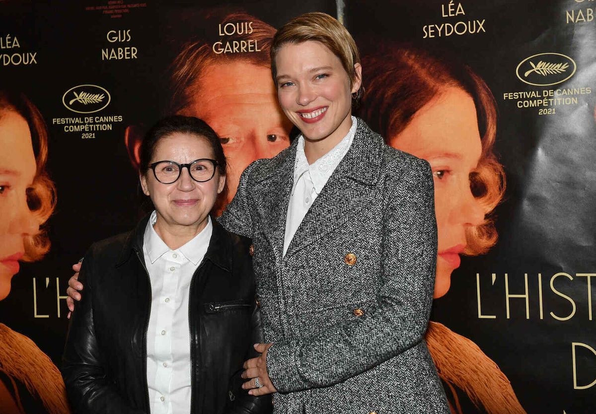 La réalisatrice Ildiko Enyedi, Léa Seydoux - Avant-première du film "L'histoire de ma femme" à l'Ugc les Halles à Paris le 10 mars 2022. © Veeren/Bestimage Premiere of the movie "The story of my wife" at the Ugc les Halles in Paris on March 10, 2022.