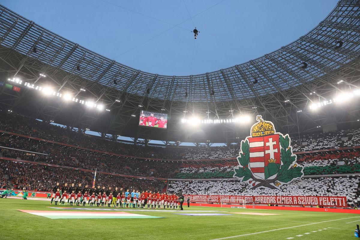 Magyarország - Törökország UEFA Nemzetek Ligája, labdarúgó mérkőzés, futball, foci, Magyar labdarúgó-válogatott  MagyarországTörökországNemzetekLigája, 2025.03.23., magyar szurkolók