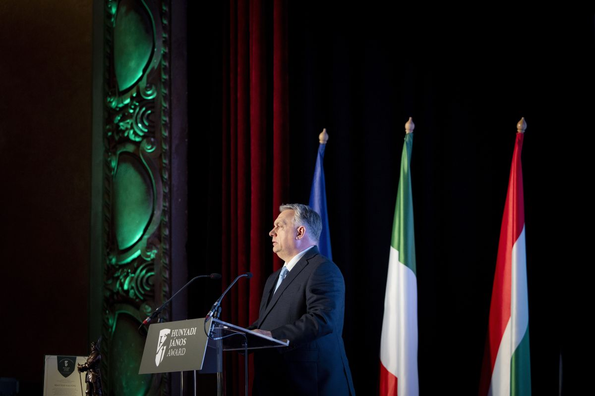 Orbán Viktor átadta Matteo Salvininek a Hunyadi János-díjat, OrbánViktor, 2025.03.19.