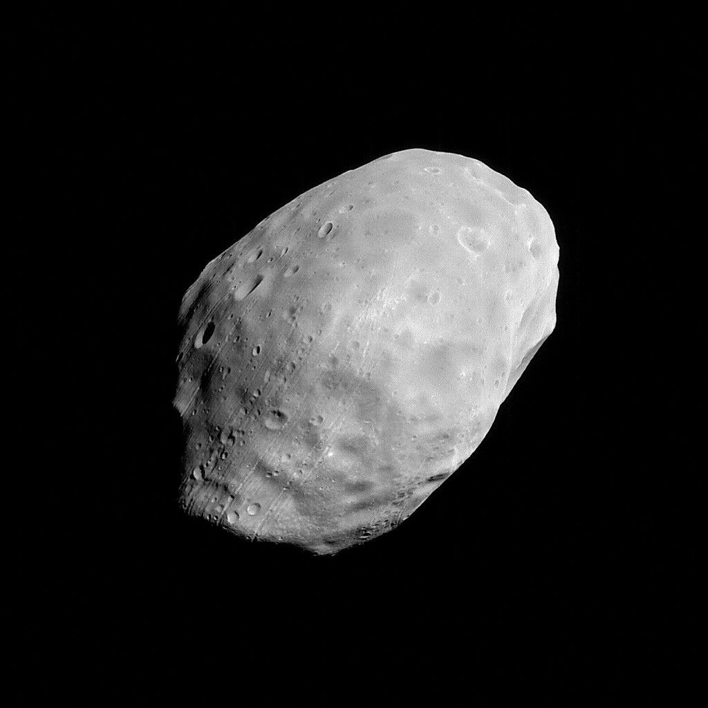 A felfedezett holdak többsége szabálytalan, "krumpli" alakú. (A fotón a Mars Phobos nevű holdja látható)