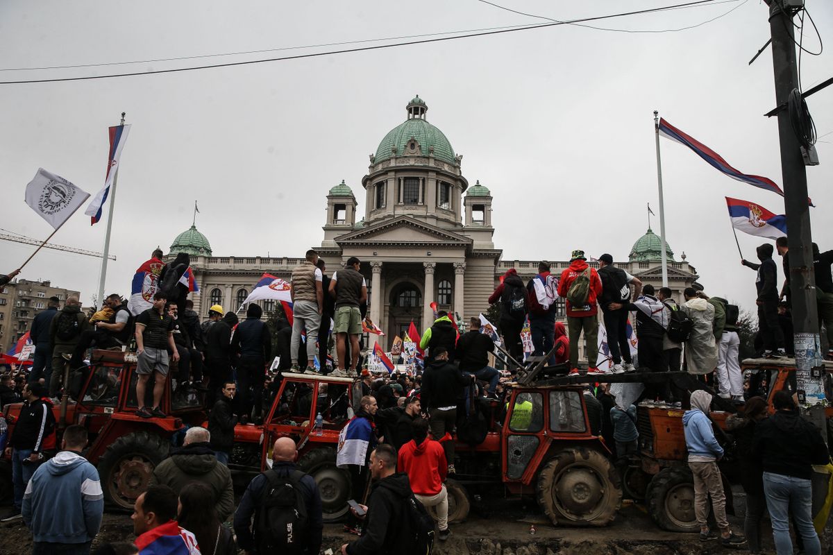 Szarbia, Belgrád, kormányellenes tüntetés, SzarbiaBelgrádkormányellenestüntetés, 2025.03.15.