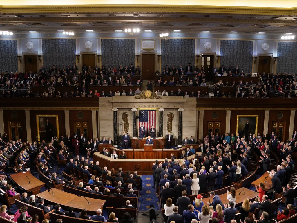 Donald Trump, amerikai elnök amerika, Kongresszus ülés, washingtoni Capitoliumban, 2025. 03. 04.