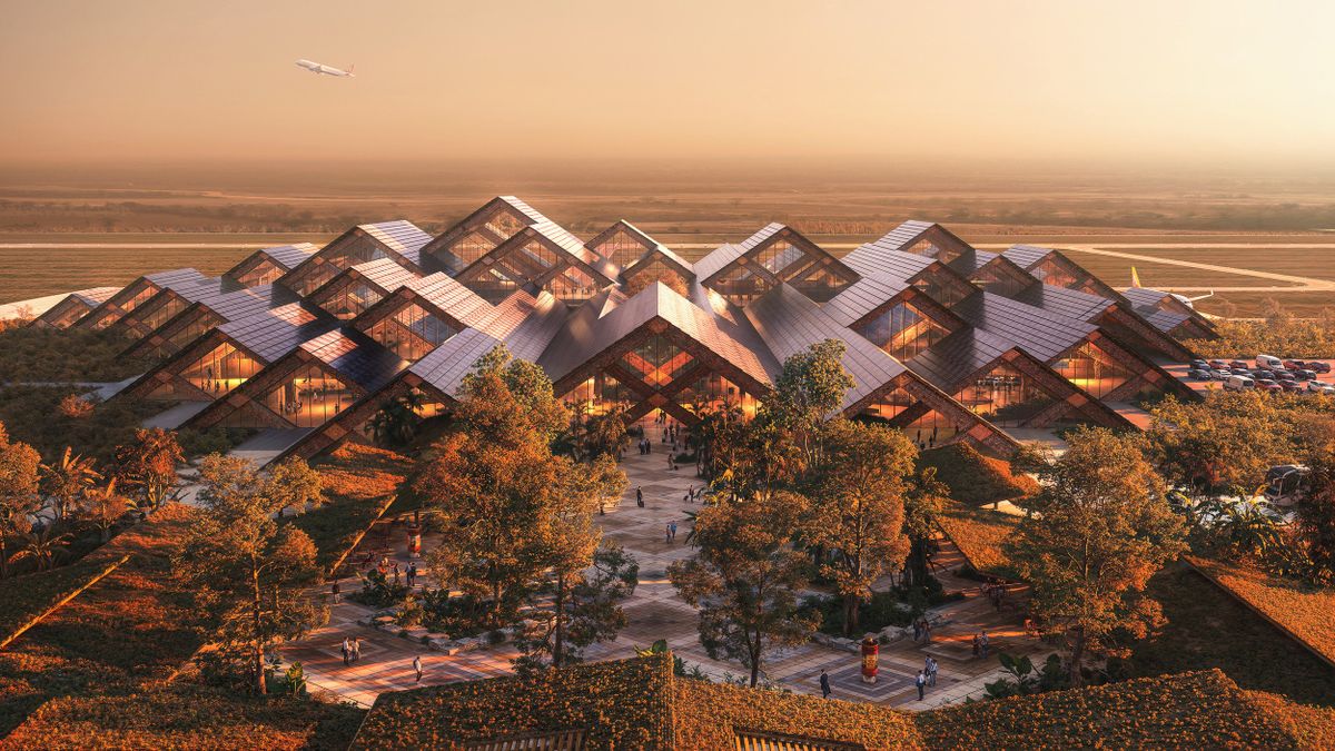 Un aéroport international va être construit dans le royaume himalayen reculé du Bhoutan, ressemblant exactement à l'un des temples angulaires du pays - Pictures must credit: Bjarke Ingels Group An international airport for the remote Himalayan kingdom of Bhutan is to be built — looking just like one of the country’s angular temples. Bhutan is known for its monasteries, fortresses known as dzongs and dramatic landscapes that range from subtropical plains to Himalayan peaks. The International airport for the city of Gelephu on the border with India will blend traditional craftsmanship with modern innovation featuring a structure made of timber and adorned with painted carvings. The design will be showcased at the 2025 Venice Architecture Biennale, Ancient Future in May. Gelephu is surrounded by subtropical forests, mountains, and rivers. Set against a backdrop of the Himalayas, the airport’s structure is crafted from locally and sustainably sourced timber and adorned with traditional Bhutanese wood carvings by local artists. The airport architecture has timber frames adorned with three types of dragons representing the past, present, and future of Bhutan.  The painted façade draws inspiration from a wooden pillar revered for its structural significance and intricate design, known as a ‘Kachen’. This is said to embodying Bhutanese architectural heritage and spiritual symbolism. The new airport, spanning 68,000 m2, has been designed by Danish architectural company Bjarke Ingels Group, known as BIG. The airport is a collaboration with aviation engineering firm NACO will be an integral part of a masterplan to make Gelephu a mindfulness city which BIG is already part of. Picture supplied by JLPPA