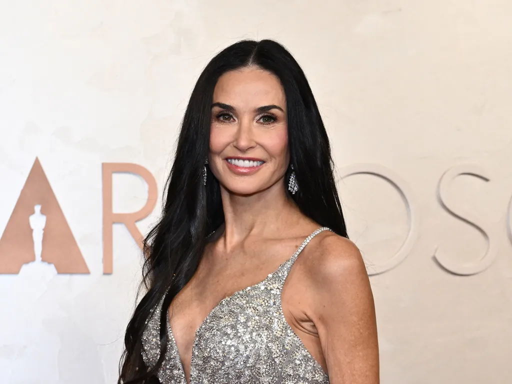 97. Oscar-gála, 97.Oscar-gála,  Oscar-gála,  Oscar-gála2025,  Oscar-díj, film, díjátadó,  Demi Moore attends the 97th Annual Academy Awards at the Dolby Theatre in Hollywood, California on March 2, 2025. (Photo by ANGELA WEISS / AFP)