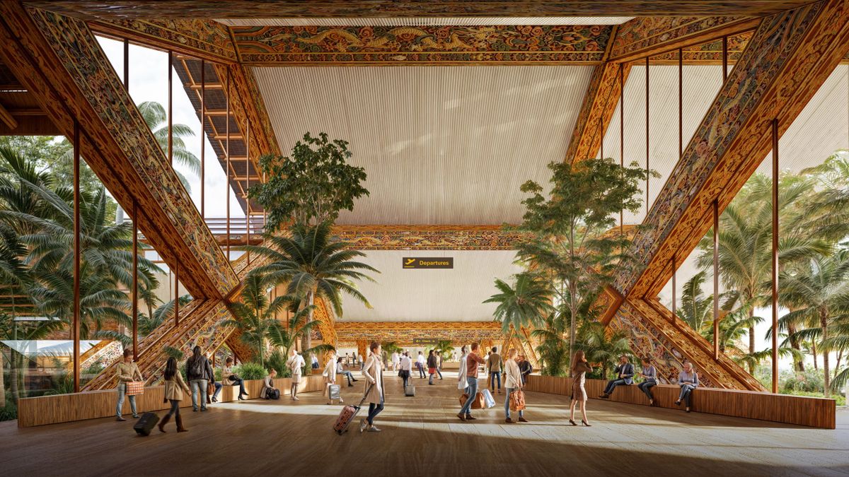 Un aéroport international va être construit dans le royaume himalayen reculé du Bhoutan, ressemblant exactement à l'un des temples angulaires du pays - Pictures must credit: Bjarke Ingels Group An international airport for the remote Himalayan kingdom of Bhuta