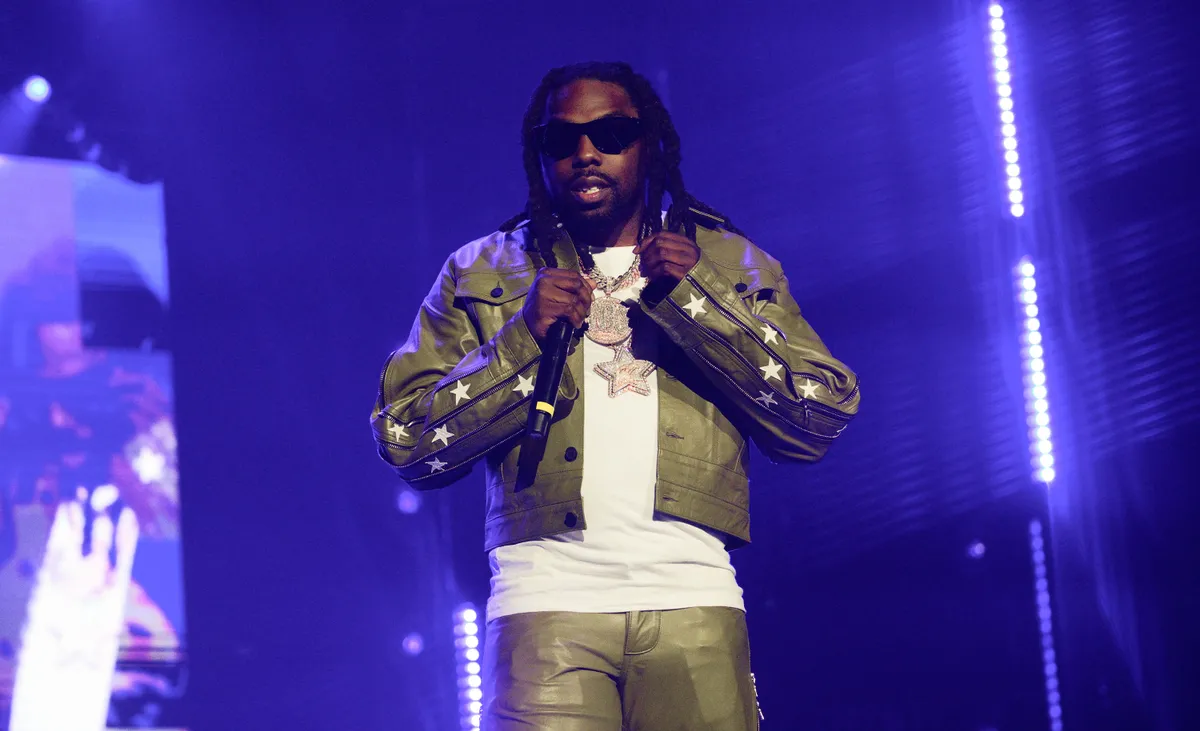 ATLANTA, GA - JANUARY 14: (EDITOR NOTE: A lens filter was used in this image.)Rapper Young Scooter performs during Future & Friends "One Big Party Tour" at State Farm Arena on January 14, 2023 in Atlanta, Georgia.(photo by Prince Williams/Wireimage)
