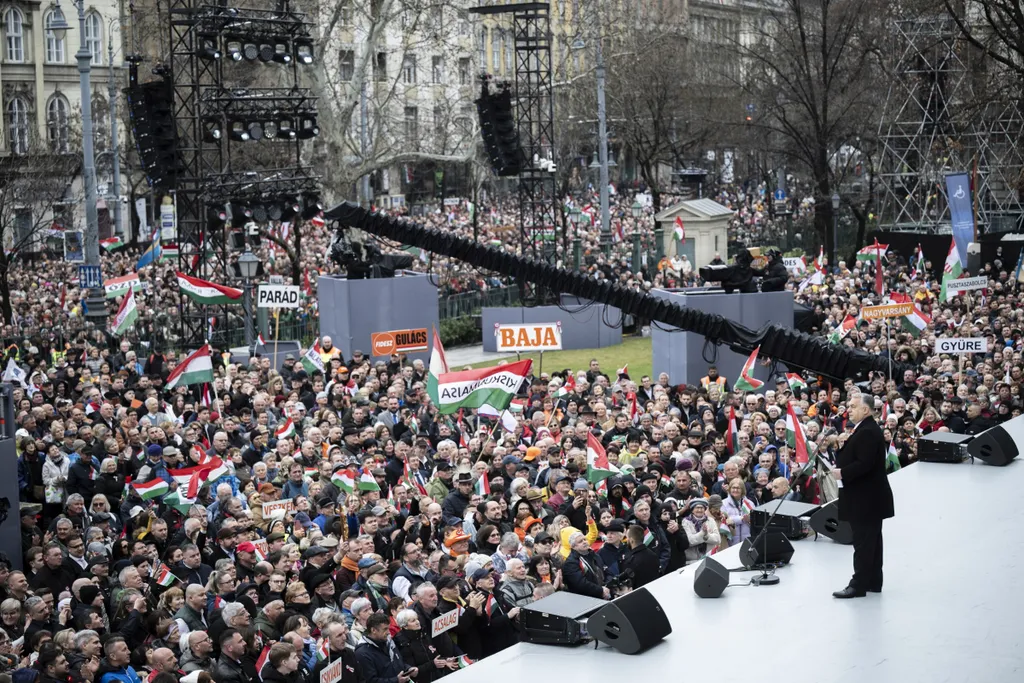 Orbán Viktor miniszterelnök beszéde a Múzeumkertben, OrbánViktor, 2025.03.15.