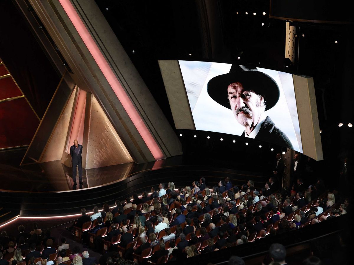 97. Oscar-gála, 97.Oscar-gála,  Oscar-gála,  Oscar-gála2025,  Oscar-díj, film, díjátadó,
 Morgan Freeman speaks onstage during the 97th Annual Oscars at Dolby Theatre on March 02, 2025 in Hollywood, California.   Kevin Winter/Getty Images/AFP (Photo by KEVIN WINTER / GETTY IMAGES NORTH AMERICA / Getty Images via AFP)