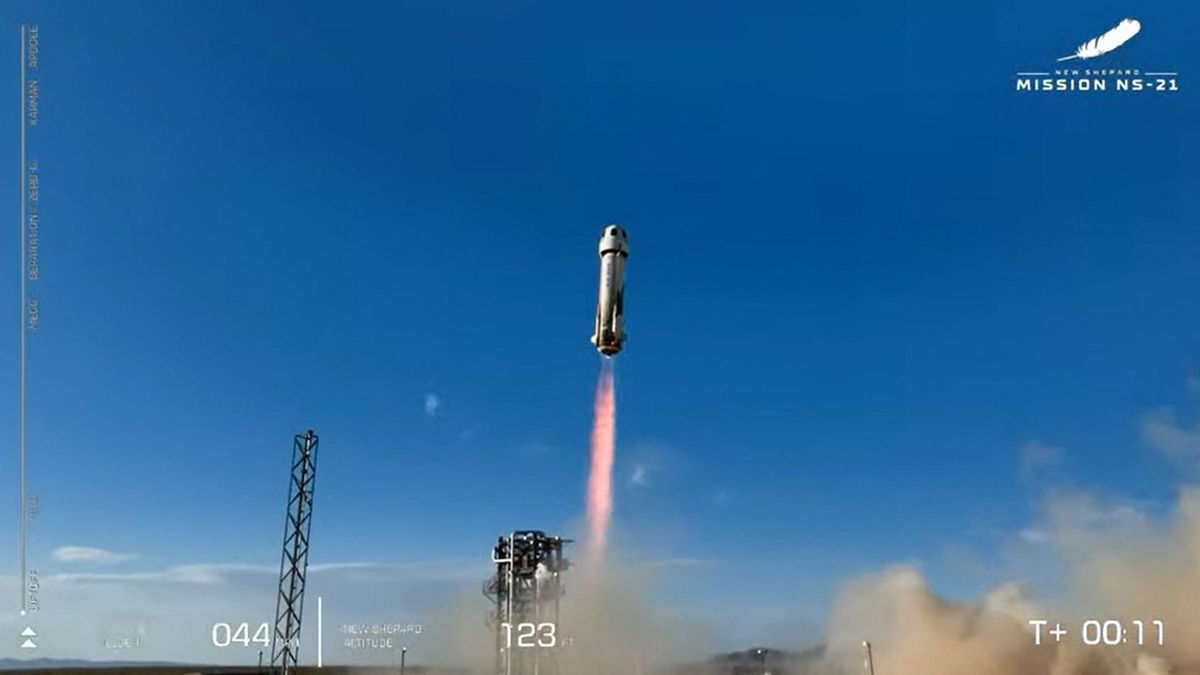 A Blue Origin NS21-es rakétájának felbocsátása 2022 júniusában