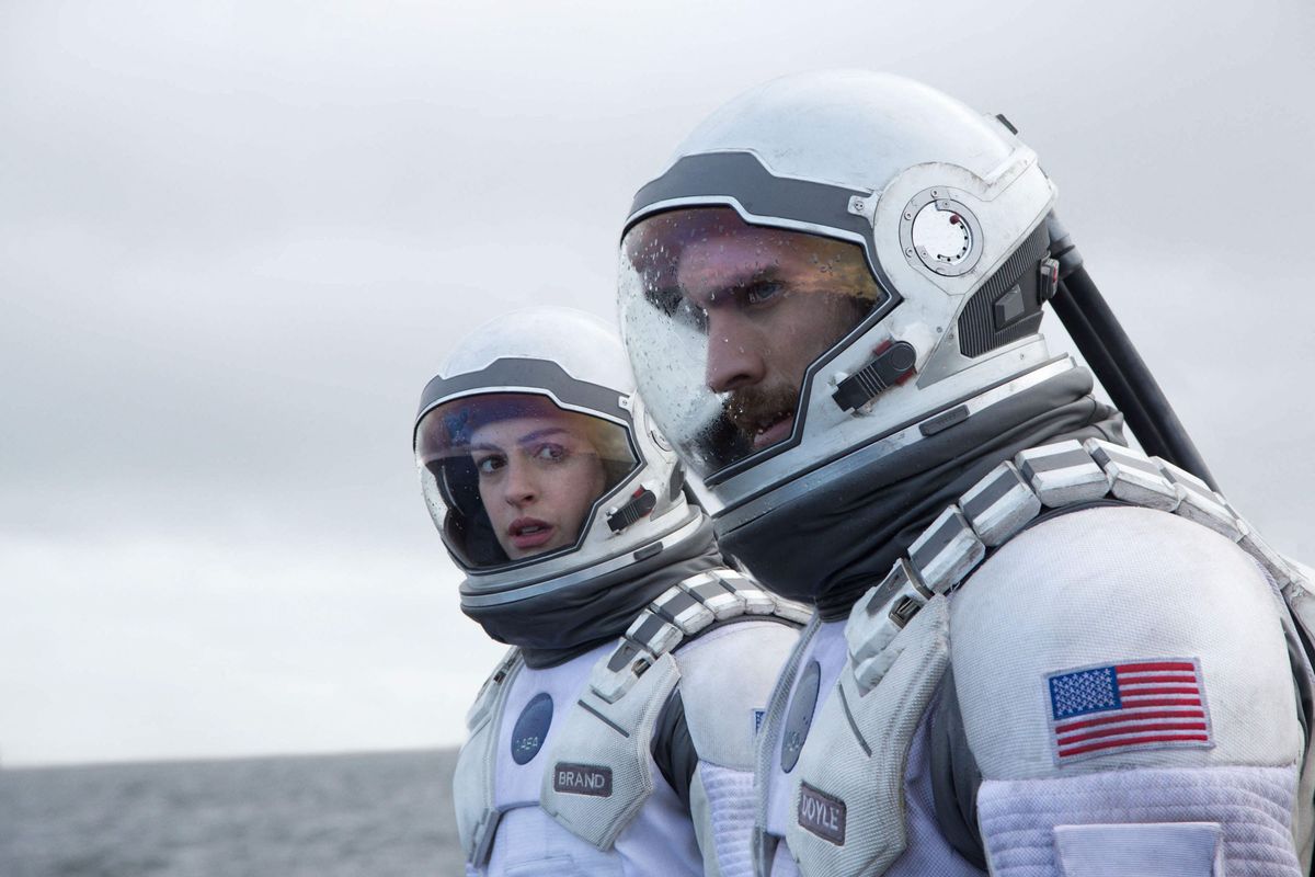 Interstellar
2014
Real  Christopher Nolan 
Anne Hathaway 
Matthew McConaughey
Collection Christophel © 2013 Warner Bros Entertainment Inc / Paramount Pictures Corporation (Photo by 2013 Warner Bros Entertainment I / Collection Christophel / Collection ChristopheL via AFP)
