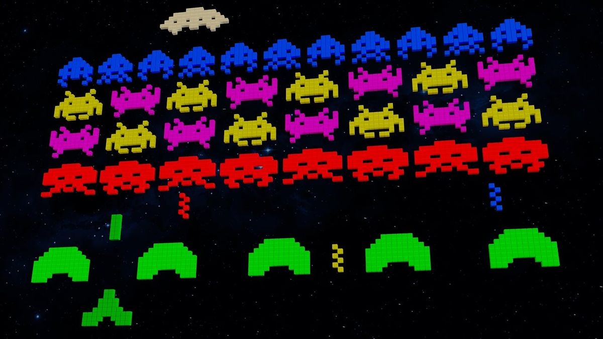 Retro gaming Space Invaders