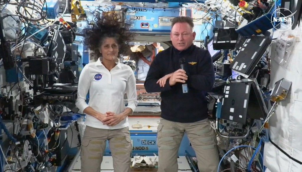 Suni Williams és Butch Wilmore az ISS fedélzetén