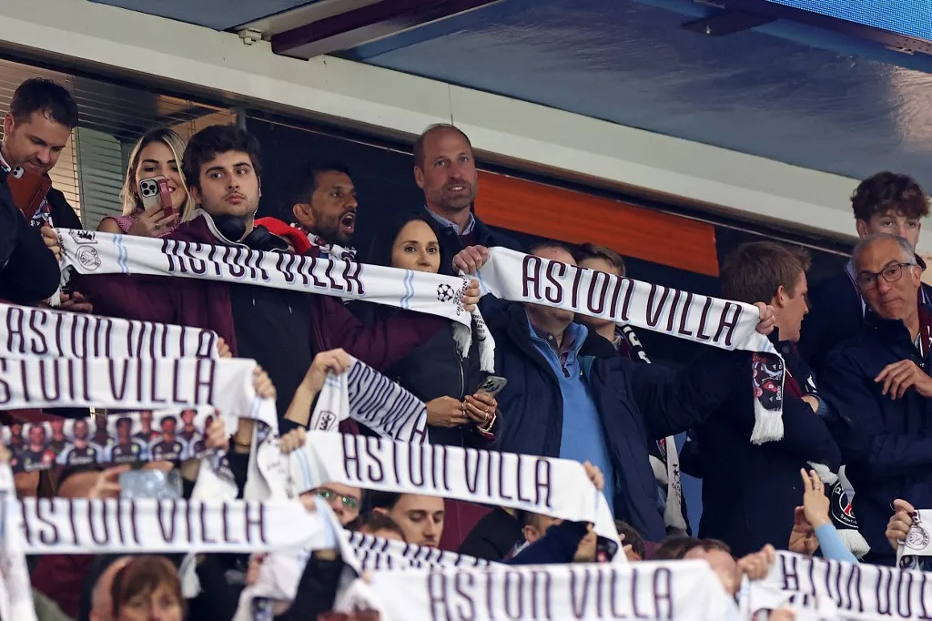 Vilmos herceg is a helyszínen tekintette meg kedvenc csapata, az Aston Villa BL-meccsét