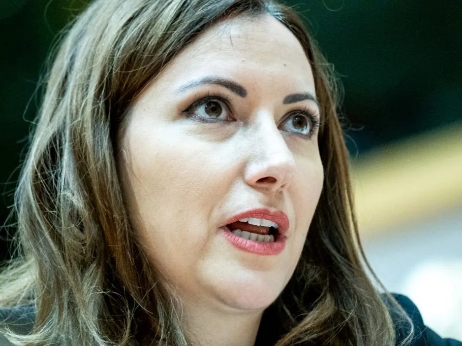 Petra STEGER during a meeting of Committee on Civil Liberties and Justice and Home Affairs at the European Parliament an institution of the European Union in Brussels in Belgium on 18th February 2025. (Photo by Martin Bertrand / Hans Lucas / Hans Lucas via AFP