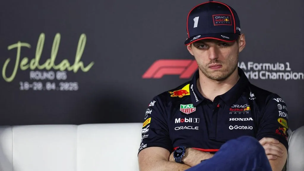 Max Verstappen of the Netherlands and Oracle Red Bull Racing attends the press conference during previews ahead of the F1 Grand Prix of Saudi Arabia at Jeddah Corniche Circuit in Jeddah, Saudi Arabia, on April 17, 2025. (Photo by Qian Jun/Paddocker) (Photo by Paddocker / NurPhoto / NurPhoto via AFP)