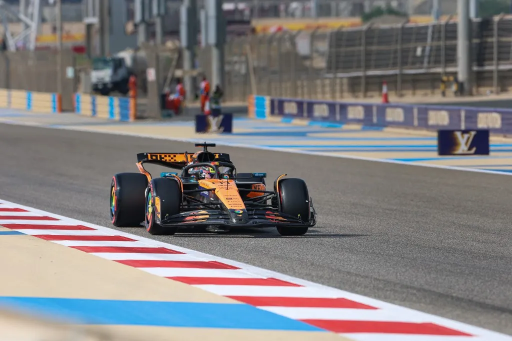 MANAMA, BAHRAIN - APRIL 11: McLaren driver Oscar Piastri competes during the fourth race of the Formula 1 World Championship at Bahrain International Circuit in Manama, Bahrain on April 11, 2025. Ayman Yaqoob / Anadolu (Photo by Ayman Yaqoob / ANADOLU / Anadolu via AFP)