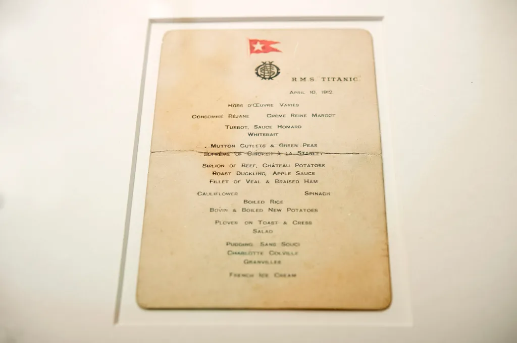 BNPS.co.uk (01202 558833)
Pic: BNPS

Pictured: Elsewhere in the sale, a rare first class dinner menu for April 10, 1912 - the day the liner left Southampton on her doomed maiden voyage, sold for £50,000.

A pocket watch that stopped at the very moment its