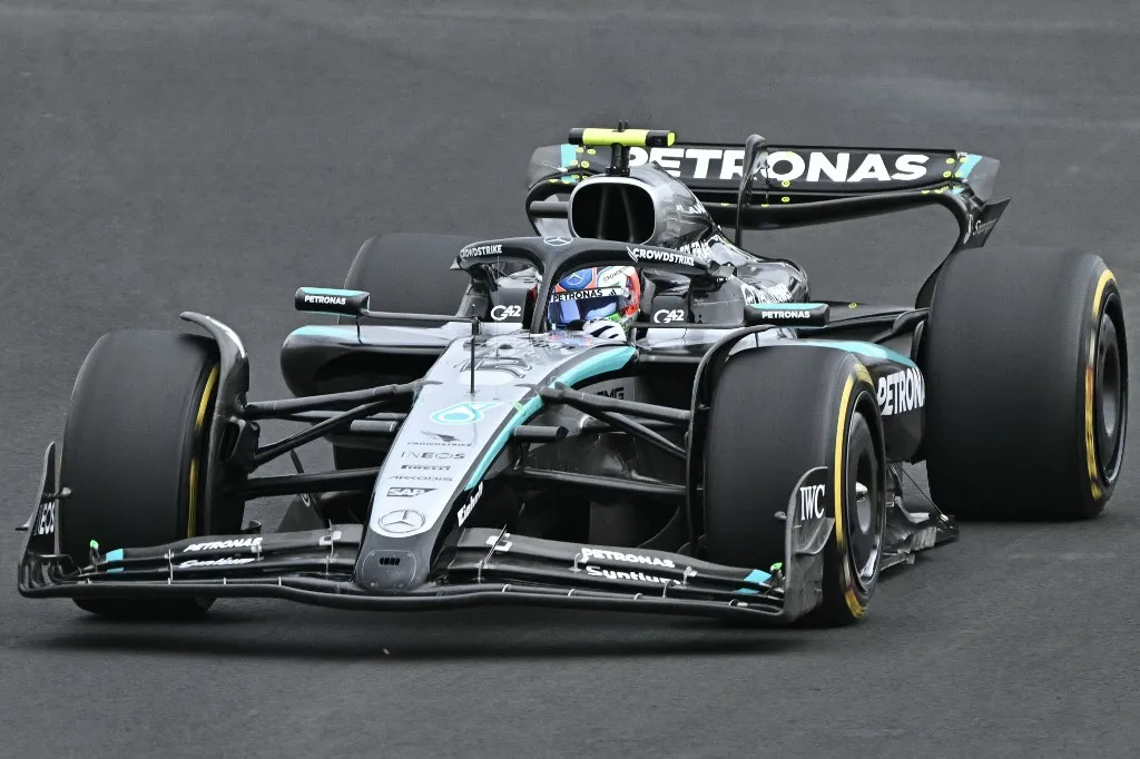 Mercedes' Italian driver Andrea Kimi Antonelli drives during the Formula One Japanese Grand Prix at the Suzuka circuit in Suzuka, Mie prefecture, Japan on April 6, 2025. (Photo by MOHD RASFAN / AFP)
