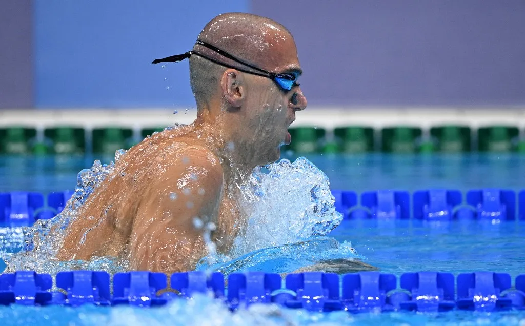 Hungary's Laszlo Cseh competes in the final of the men's 200m individual medley swimming event during the Tokyo 2020 Olympic Games at the Tokyo Aquatics Centre in Tokyo on July 30, 2021. (Photo by Oli SCARFF / AFP)
