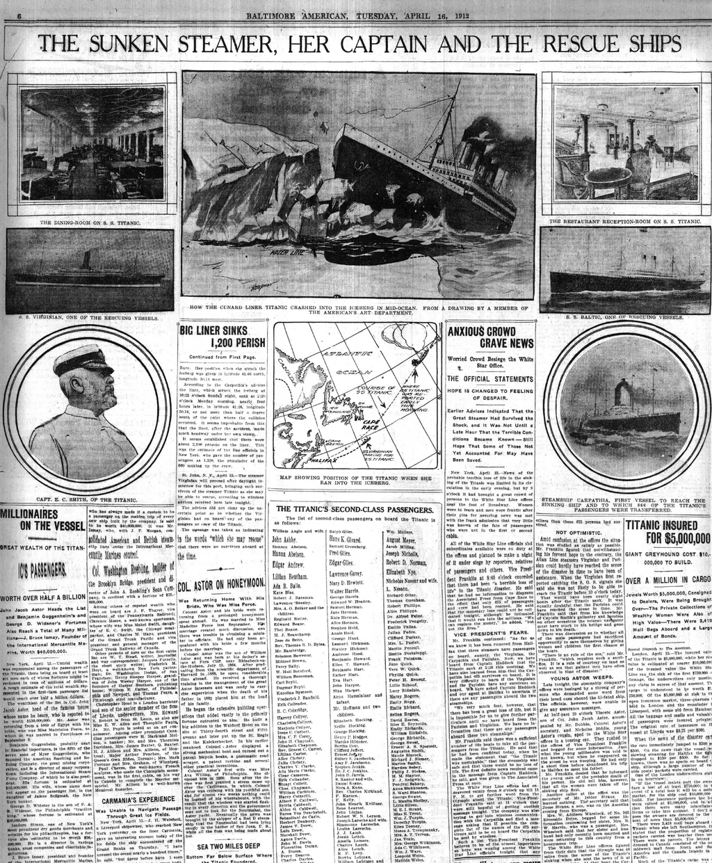 Newspaper reporting of the sinking of the Titanic in 1912 (Photo by Ann Ronan Picture Library / Photo12 via AFP)