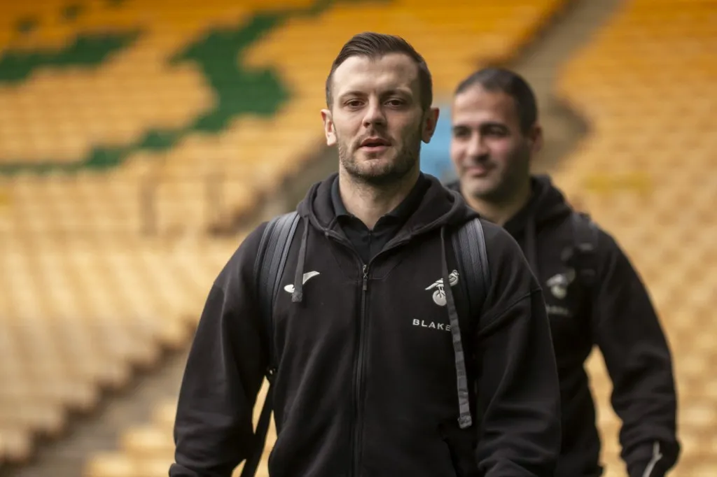 Jack Wilshere, Norwich City First Team Coach, arrives before the Sky Bet Championship match between Norwich City and Stoke City at Carrow Road in Norwich, England, on February 22, 2025. (Photo by MI News/NurPhoto) (Photo by MI News / NurPhoto / NurPhoto via AFP)