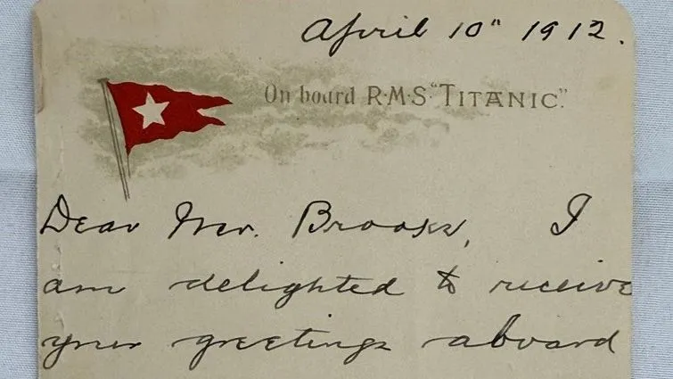 Archibald Gracie, Titanic, levél