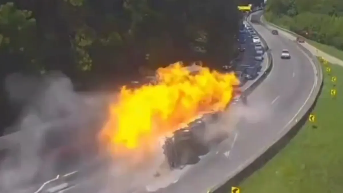 Brutális tűz ütött ki egy forgalmas brazil autópályán – videó