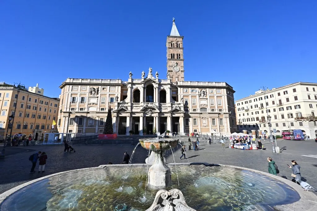 A general view shows the Basilica di Santa Maria Maggiore, one of the four papal basilicas in Rome, on December 19, 2023. Pope Francis has chosen to be buried not in St Peter's Basilica alongside his immediate predecessors but in a basilica in Rome, he revealed in an interview broadcast on December 13, 2023. "The place is already prepared. I want to be buried in Santa Maria Maggiore," the pontiff, who turns 87 this weekend, told Mexican broadcaster Televisa's N+ streaming service. (Photo by Andreas SOLARO / AFP)