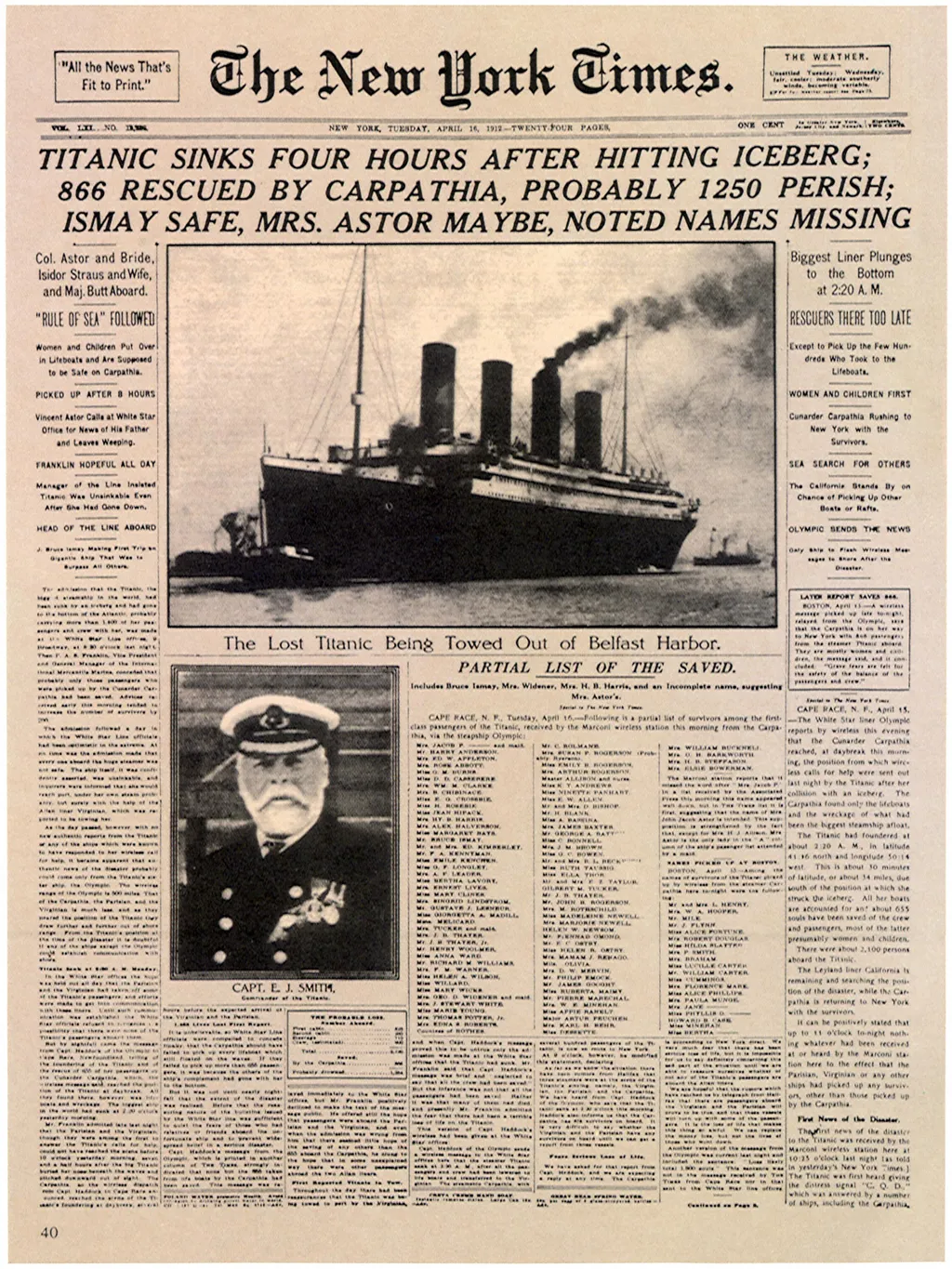 Titanic Headlines