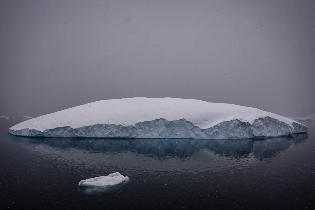 ANTARCTICA - MARCH 6: A view of dome iceberg on Horseshoe Island during the 9th National Antarctic Science Expedition, operating under Turkish Presidency and the Ministry of Industry and Technology, with coordination by the Turkish-based TUBİTAK MAM Polar Research Institute in Antarctica on March 6, 2025. UN General Assembly declared March 21 as 'World Glacier Day' and 2025 as the 'International Year of Glacier Conservation' to highlight glaciers' crucial role in the climate, hydrological cycle, and economies in December 2022. Sebnem Coskun / Anadolu (Photo by Sebnem Coskun / ANADOLU / Anadolu via AFP)