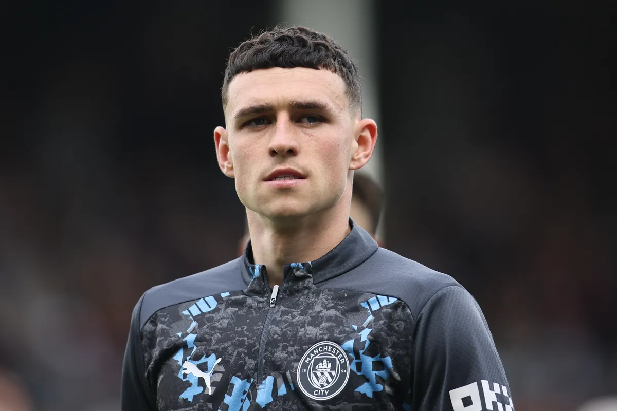 botrány, Phil Foden of Manchester City during the Premier League match between Fulham and Manchester City at Craven Cottage in London, England, on May 25, 2025. (Photo by Michael Driver | MI News/NurPhoto) (Photo by MI News / NurPhoto / NurPhoto via AFP)