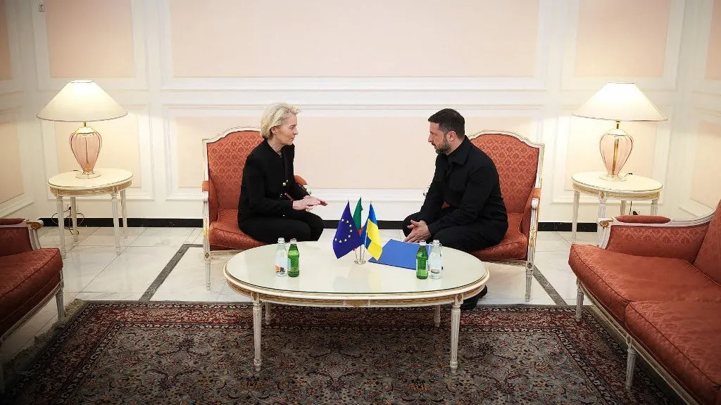 ukrán menekültek, Volodimir Zelenszkij ukrán elnök Ursula von der Leyennel, az Európai Bizottság elnökével