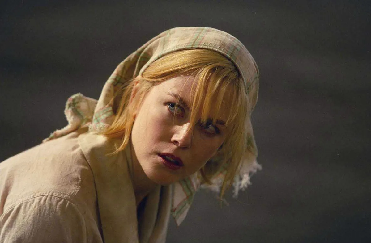 Nicole Kidman, 2003; Dogville. Original Film Title: Dogville, PICTURED: NICOLE KIDMAN, Director: Lars Von Trier, IN CAST: Nicole Kidman, Paul Bettany