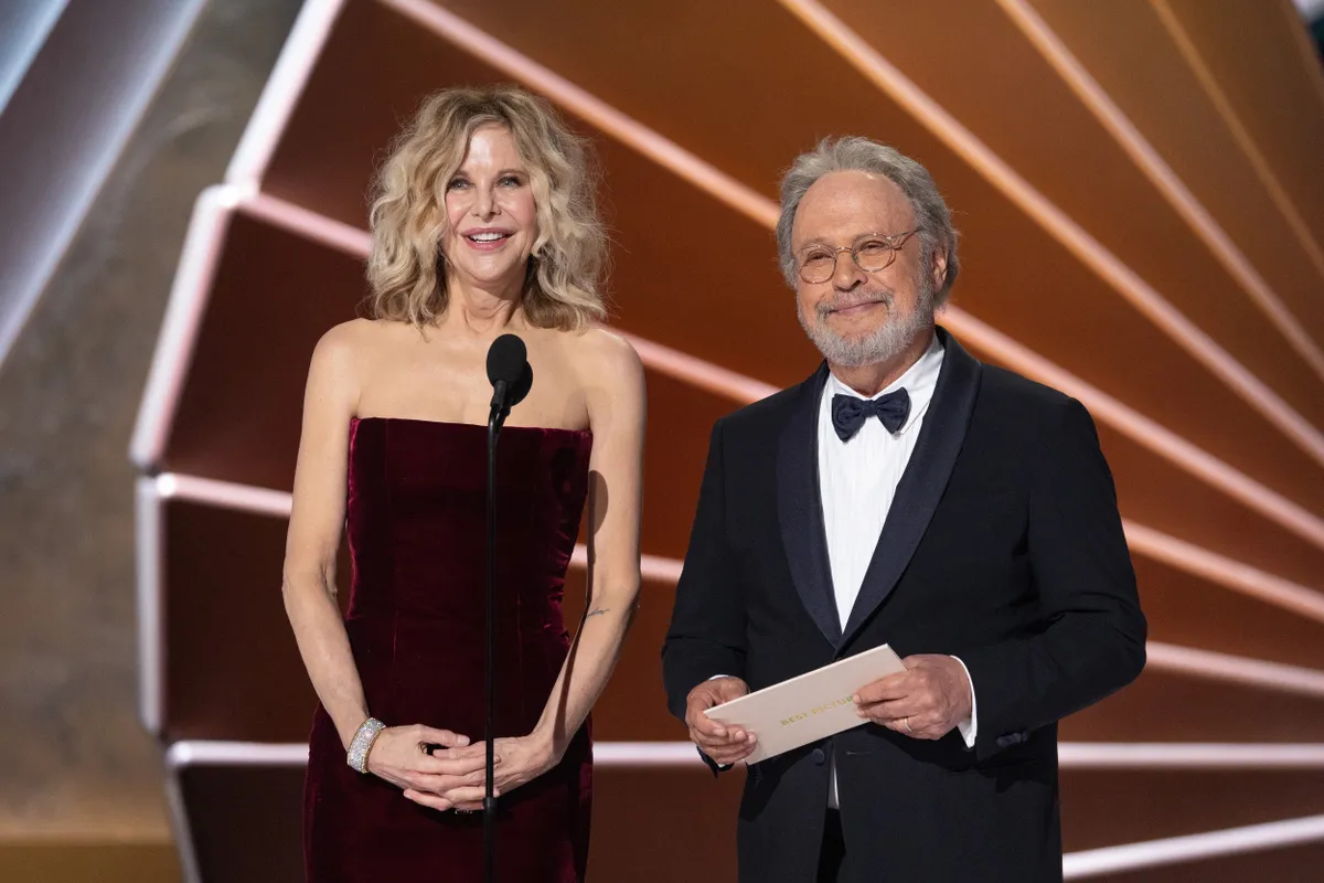 Meg Ryan and Billy Crystal present the Oscar® for Best Picture during the live ABC Telecast of the 97th Oscars® at the Dolby® Theatre at Ovation Hollywood on Sunday, March 2, 2025.