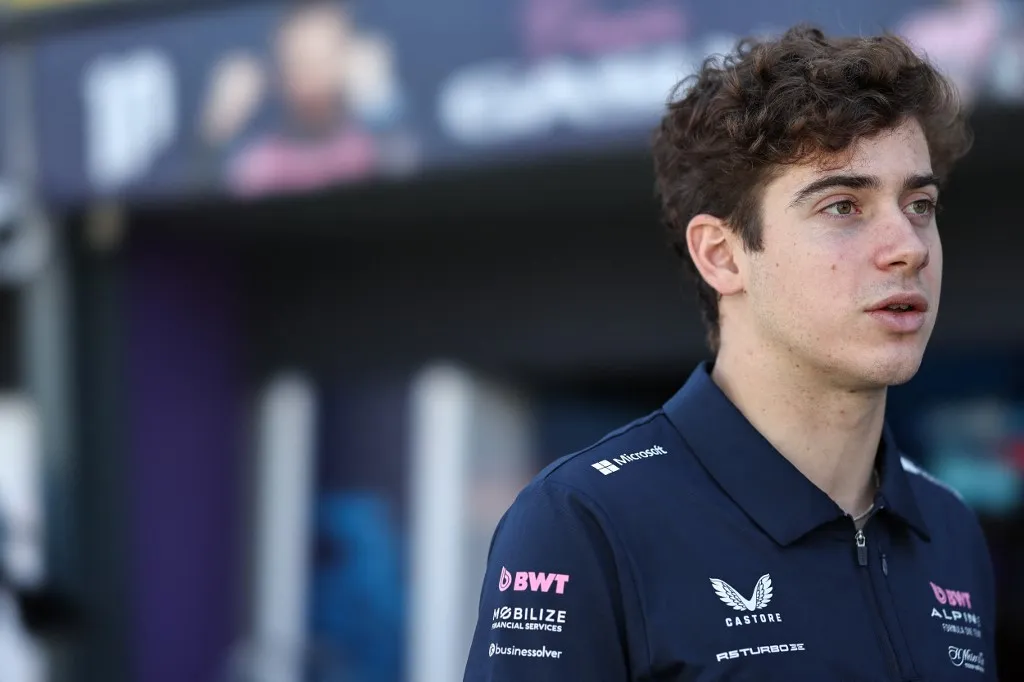Franco Colapinto of Argentina and the Alpine F1 team looks on in the pit lane during practice ahead of the F1 Grand Prix of Australia at Albert Park Circuit in Melbourne, Australia, on March 14, 2025. (Photo by Qian Jun/Paddocker/NurPhoto) (Photo by Paddocker / NurPhoto / NurPhoto via AFP)