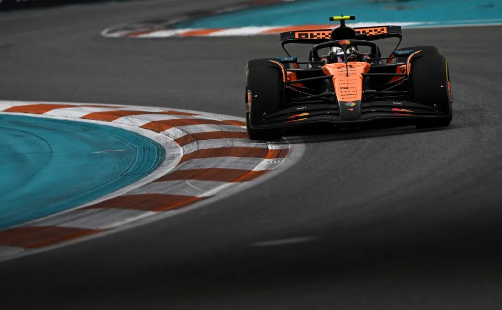MIAMI, FLORIDA - MAY 04: Lando Norris of Great Britain driving the (4) McLaren MCL39 Mercedes on track during the F1 Grand Prix of Miami at Miami International Autodrome on May 04, 2025 in Miami, Florida.   Rudy Carezzevoli/Getty Images/AFP (Photo by Rudy Carezzevoli / GETTY IMAGES NORTH AMERICA / Getty Images via AFP)
