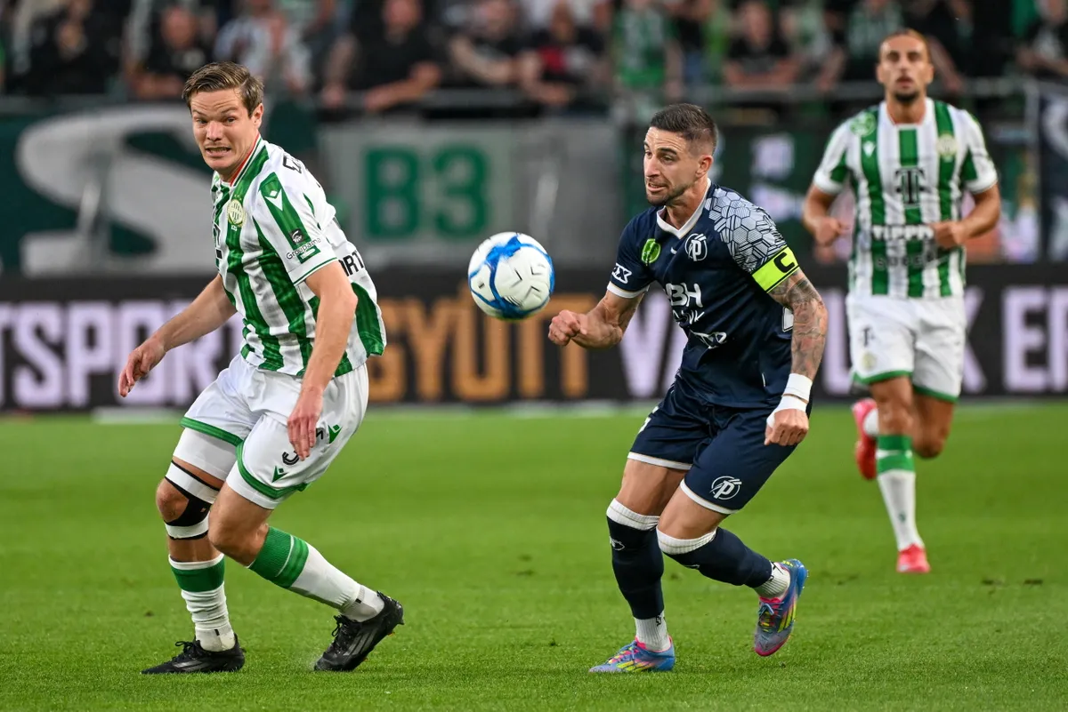 Budapest, 2025. május 3. Labdarúgó NB I - Ferencvárosi TC-Puskás Akadémia FC, Groupama Arénában