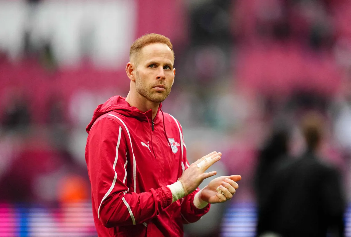 Gulácsi Péter, Péter Gulácsi of RB Leipzig  looks on during the 1. Bundesliga match between RB Leipzig and VfB Stuttgart at Red Bull arena, Leipzig, Germany on May 17, 2025.  (Photo by Ulrik Pedersen/NurPhoto) (Photo by Ulrik Pedersen / NurPhoto / NurPhoto via AFP)