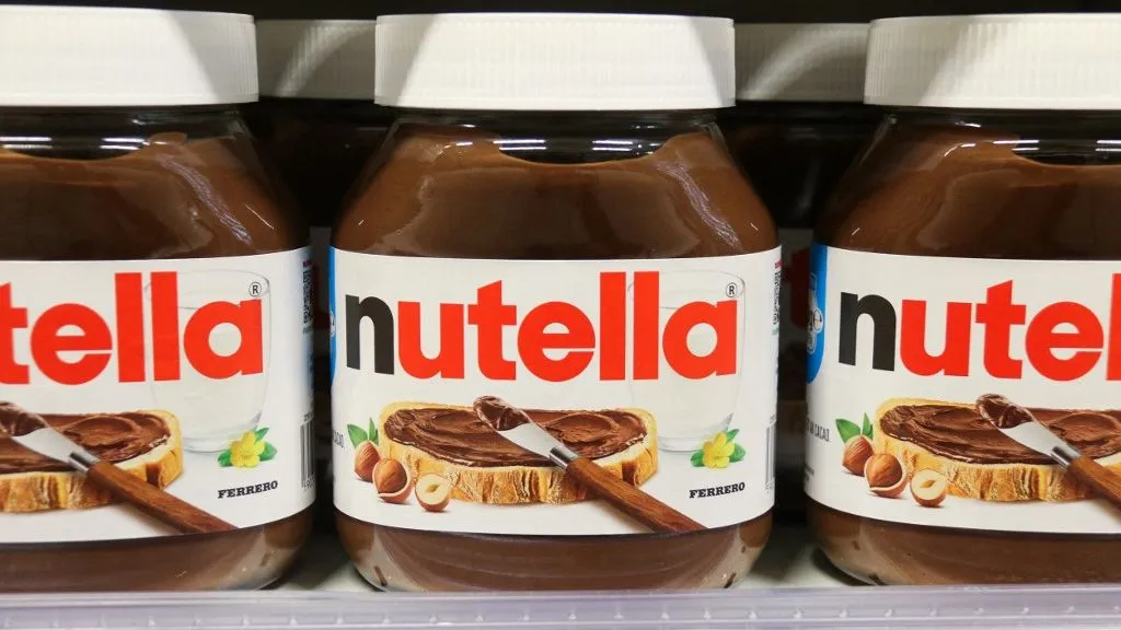 Illustration of pots of Nutella spread on the shelves in a Monoprix supermarket in Paris on February 14, 2025.Illustration de pots de pate a tartiner Nutella en rayon dans un supermarche Monoprix a Paris le 14 fevrier 2025. (Photo by Quentin de Groeve / Hans Lucas / Hans Lucas via AFP)