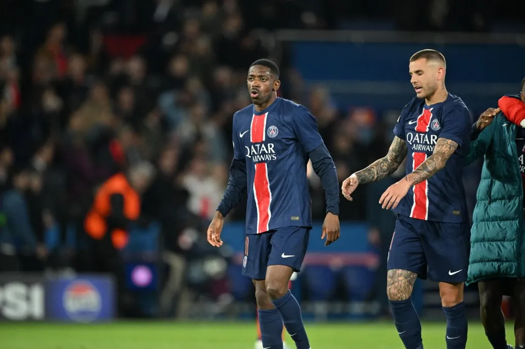 PARIS, FRANCE - MAY 7: Players of Paris Saint-Germain celebrate their victory at the end of the UEFA Champions League semi-final second leg football match between Paris Saint-Germain (PSG) and Arsenal at the Parc des Princes stadium in Paris, on May 7, 2025. Mustafa Yalcin / Anadolu (Photo by MUSTAFA YALCIN / ANADOLU / Anadolu via AFP)