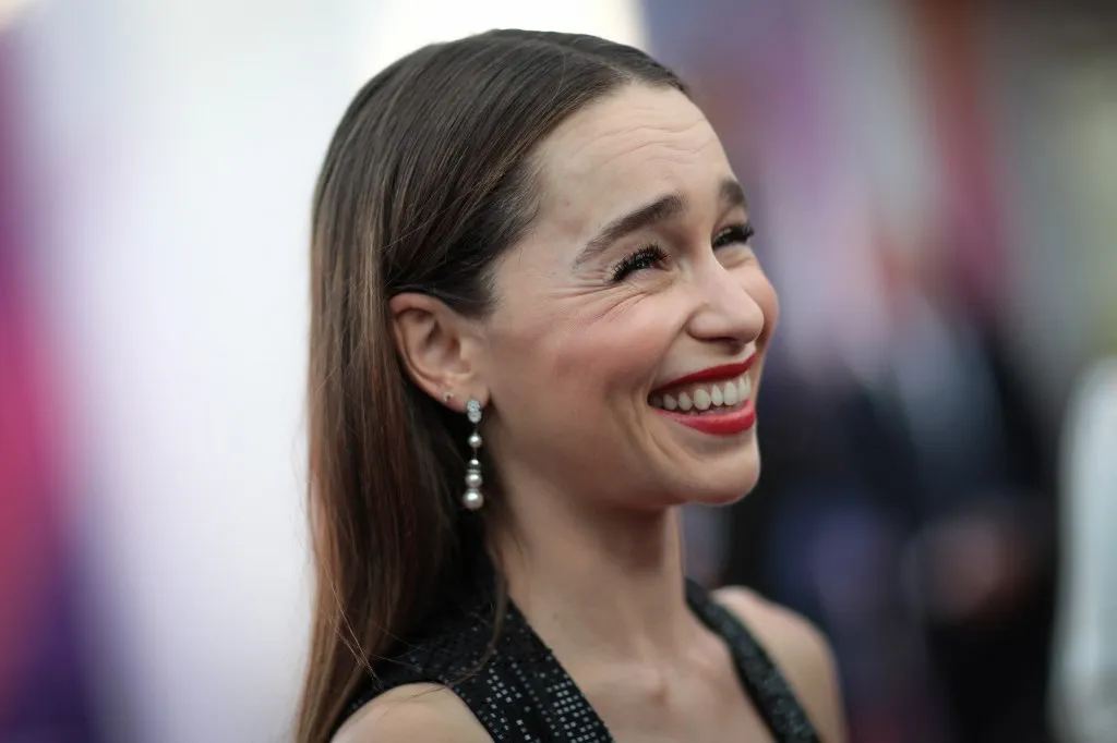 US actress Emilia Clarke arrives ahead of the presentation of the movie "The Pod Generation" during the 49th edition of the American Film Festival in Deauville, northwestern France. (Photo by LOU BENOIST / AFP)
