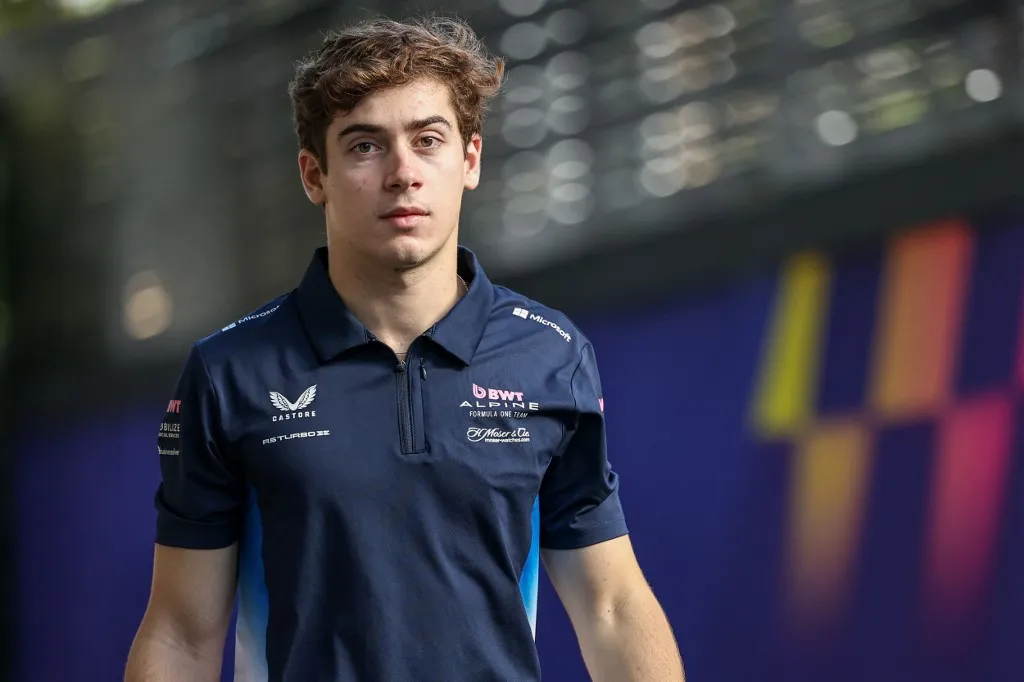 Franco Colapinto of Argentina and the Alpine F1 team walks in the paddock during practice ahead of the F1 Grand Prix of Australia at Albert Park Circuit in Melbourne, Australia, on March 14, 2025. (Photo by Qian Jun/Paddocker/NurPhoto) (Photo by Paddocker / NurPhoto / NurPhoto via AFP)