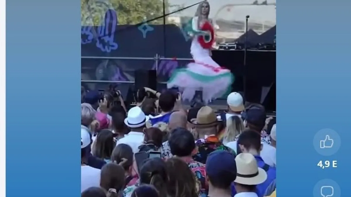 Botrány: Földre dobta a magyar kokárdát és transzgender zászlót vett elő egy drag queen a Pride színpadán