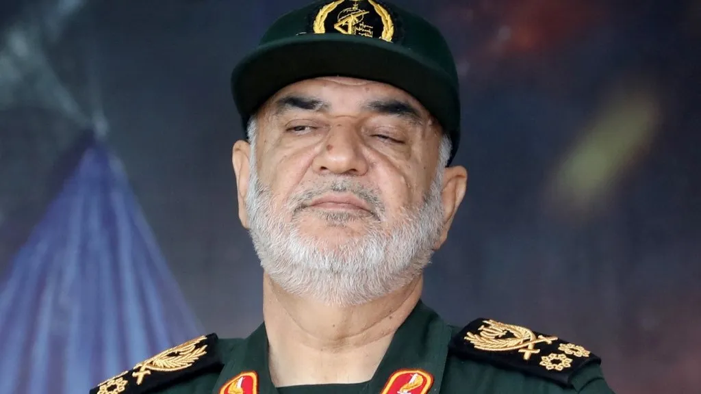 (FILES) The head of Iran's Islamic Revolutionary Guard Corps, Major Hossein Salami, attends a military parade as part of a ceremony marking the country's annual army day in Tehran, on April 17, 2024. Israel's attack on Iran on June 13, 2025 killed the country's powerful Revolutionary Guards chief Hossein Salami, local media reported. (Photo by ATTA KENARE / AFP)