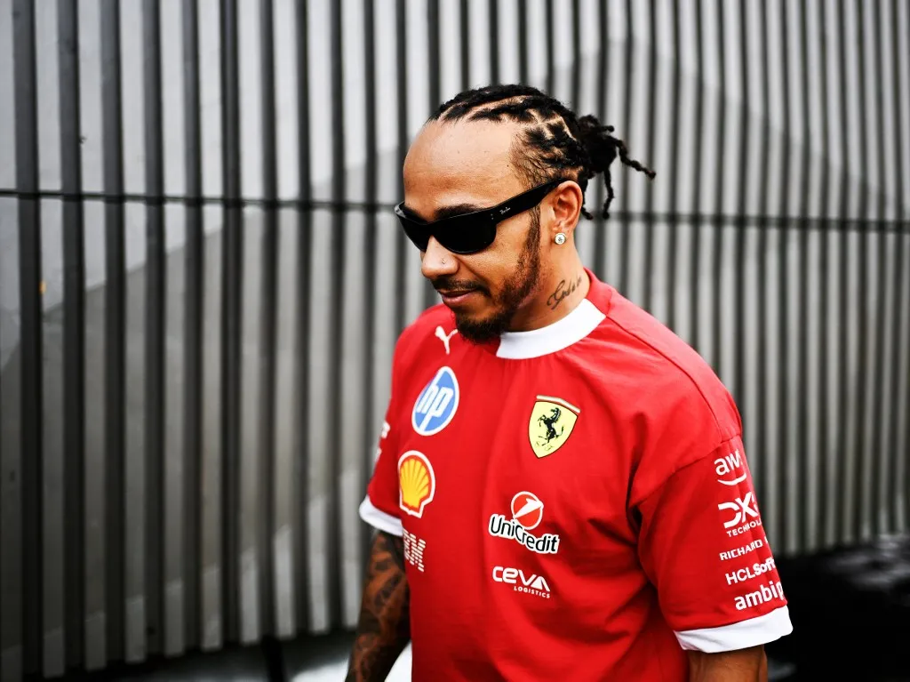 Lewis Hamilton of Team Scuderia Ferrari HP, driving the Ferrari SF-25, is in the pit lane during the FIA Formula One World Championship F1 Austria Grand Prix in Spielberg, Austria, on June 27, 2025. (Photo by Luca Barsali/NurPhoto) (Photo by Luca Barsali / NurPhoto via AFP)