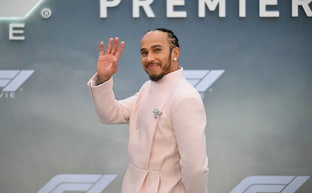 British formula 1 driver and co-producer Lewis Hamilton attends the world premiere of "F1" at Times Square in New York on June 16, 2025. (Photo by ANGELA WEISS / AFP)