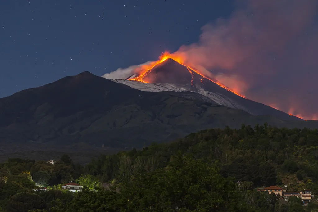 Vulkánkitörés Olaszországban, VulkánkitörésOlaszországban, Etna, Szicília