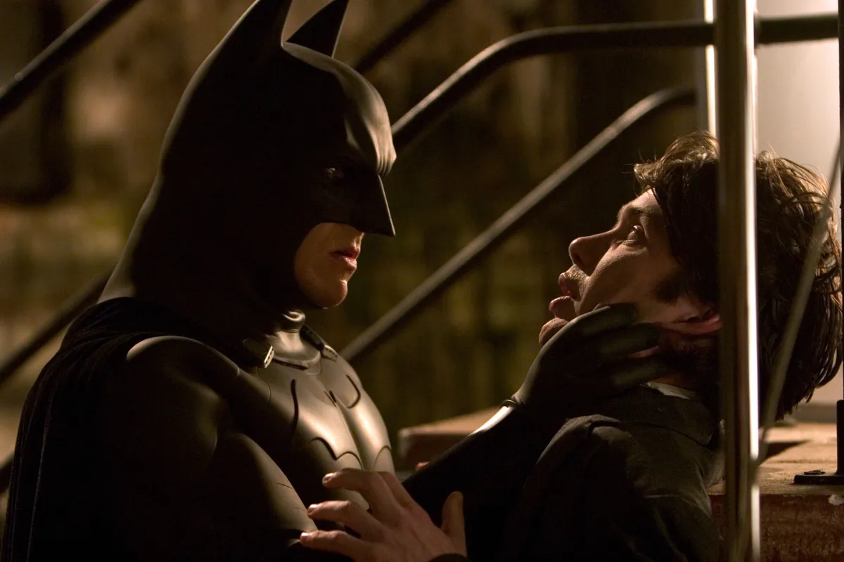 Jun 07, 2005; Hollywood, CA, USA; Actor CHRISTIAN BALE stars as Batman/Bruce Wayne and CILLIAN MURPHY as Dr. Jonathan Crane/The Scarecrow in Warner Bros. PicturesÕ action adventure 'Batman Begins.' Directed by Christopher Nolan. This film to be released June 15, 2005. Mandatory Credit: Photo by Warner Bros./ZUMA Press. (©) Copyright 2005 by Courtesy of Warner Bros.