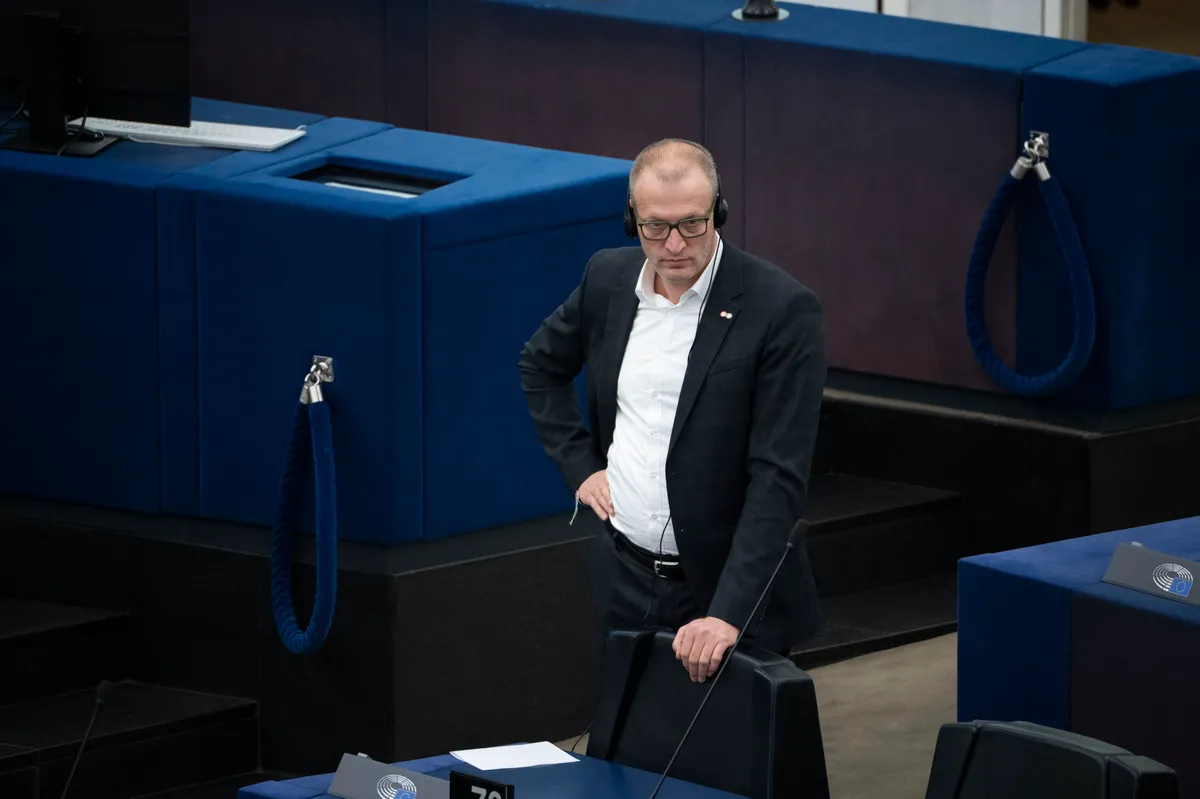 Strasbourg, 2024. december 17.
Tarr Zoltán, a Tisza Párt EP-delegációjának vezetője az Európai Parlament plenáris ülésén Strasbourgban 2024. december 17-én.
MTI/Bodnár Boglárka