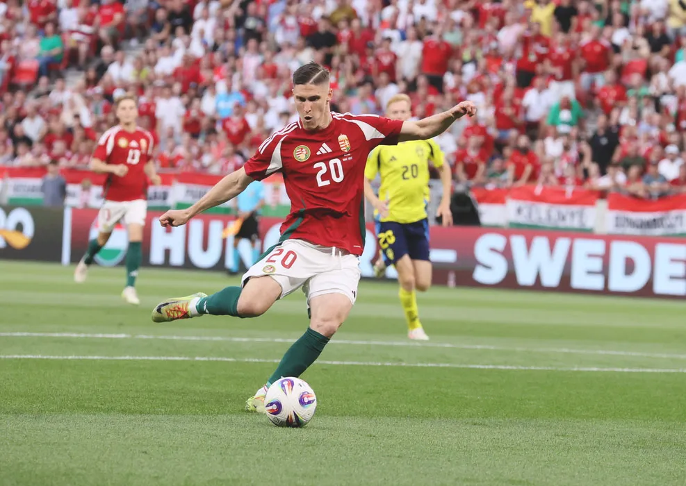 Magyarország – Svédország, MagyarországSvédország, Magyar válogatott, barátságos válogatott-mérkőzés, foci, labdarúgás, Magyar labdarúgó-válogatott, Magyarlabdarúgóválogatott, UEFA Nemzetek Ligája, Puskás Aréna, Budapest, 2025.06.06.